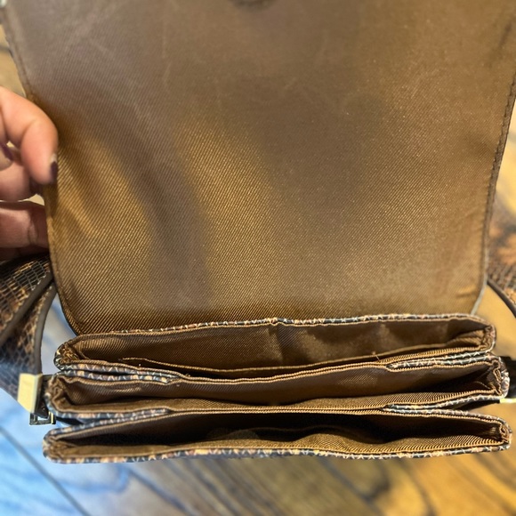 Black and brown animal print small sized crossbody purse. - Picture 8 of 11